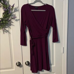 Lands end Deep Purple Long Sleeve Dress